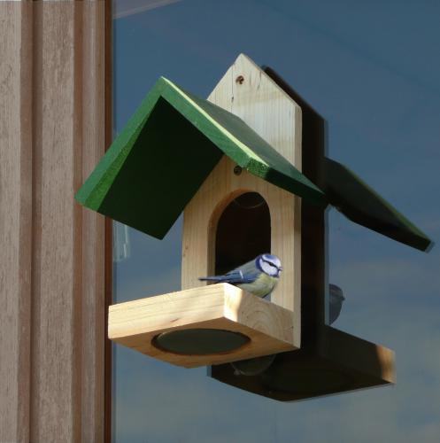 Window-mounted bird table